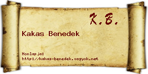 Kakas Benedek névjegykártya